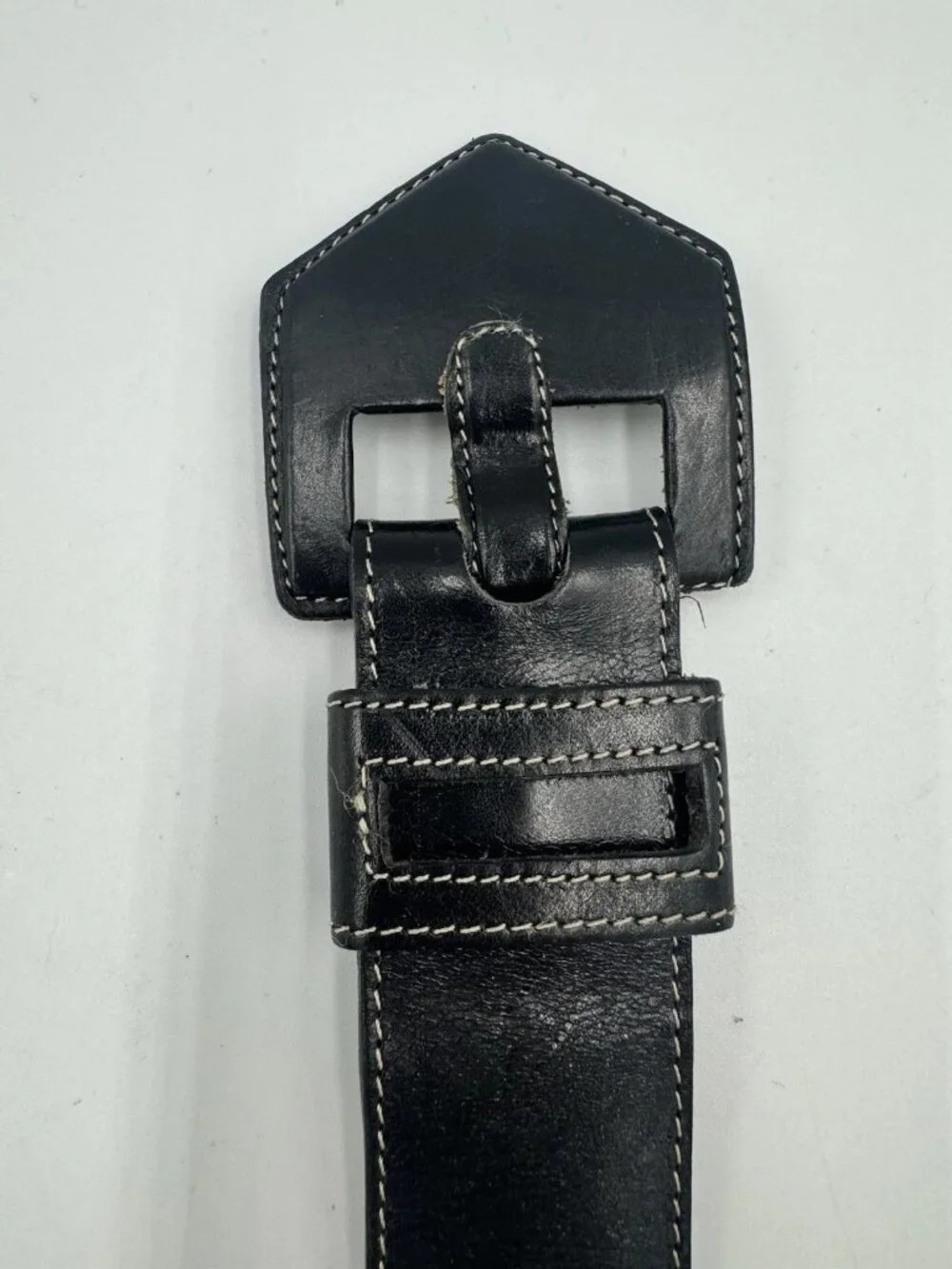 Vintage Paris Vacher Studded Leather Belt Punk France Sz S